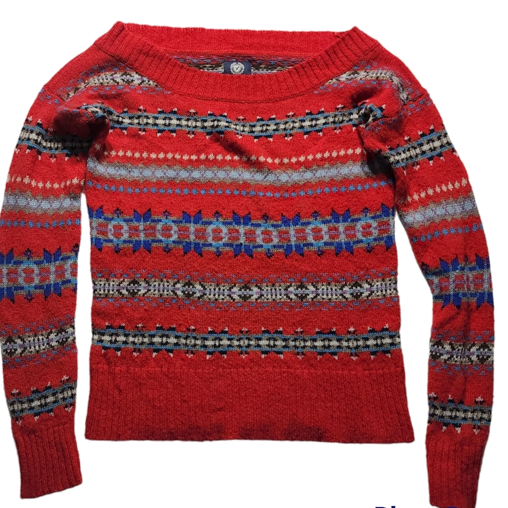 Vintage American Eagle Womens Sz S Red  Knit Sweater